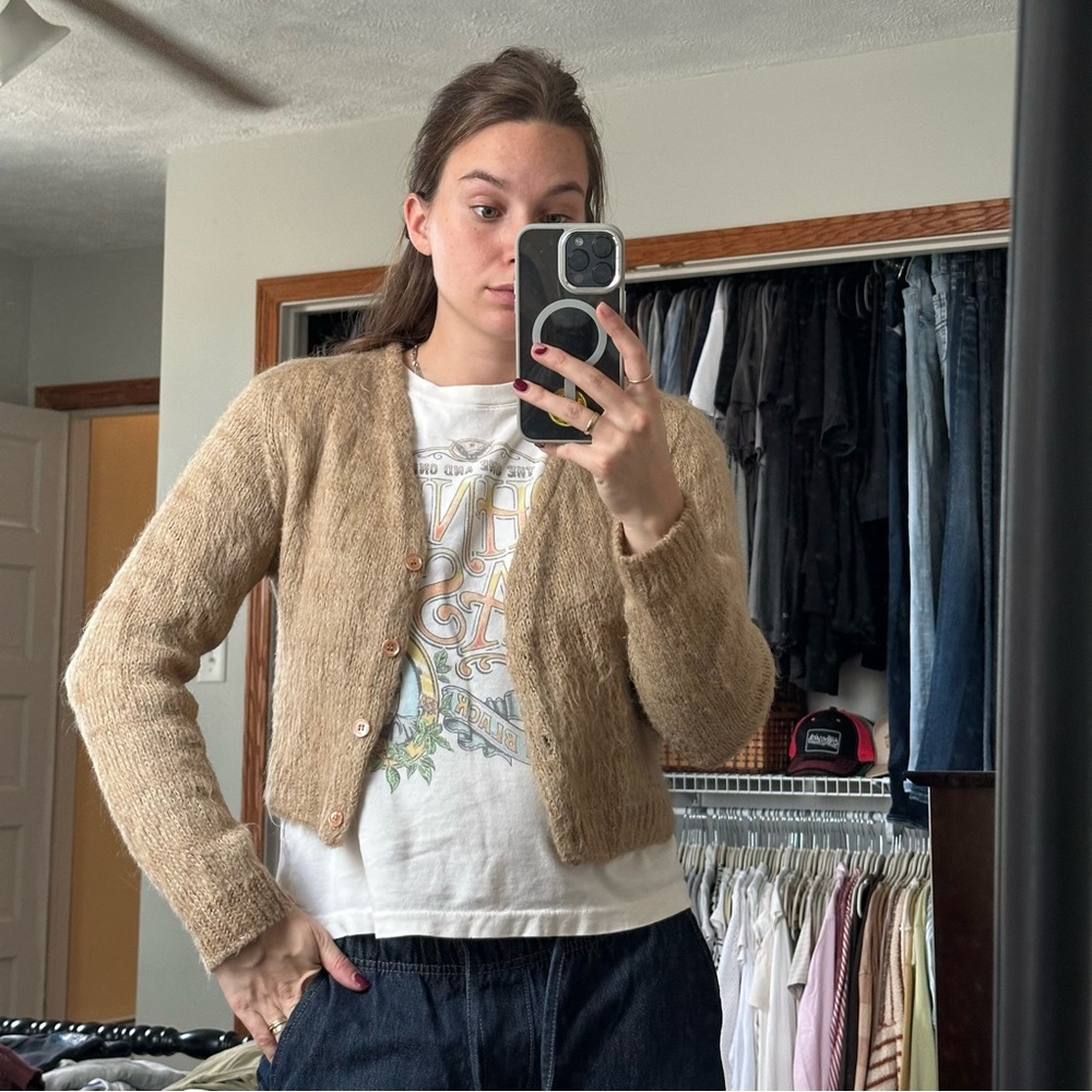 Free People Tan Cardigan Sweater